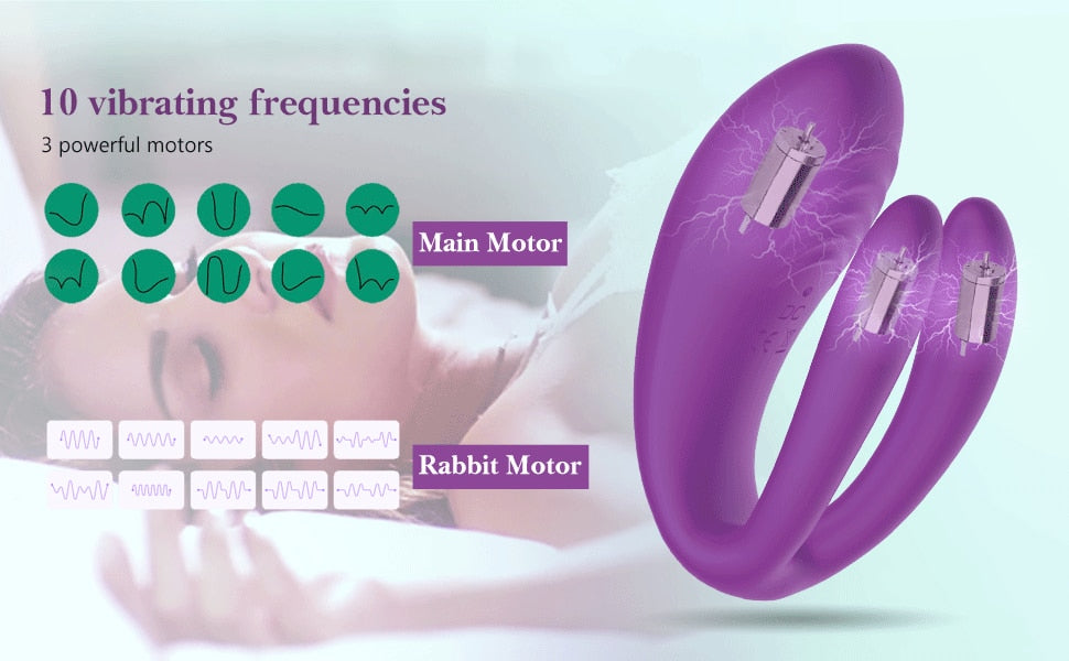 New Couple Vibrator Sex Toys, 3-Motor Couple Vibrators, 25M Remote Control Dildo Anal Vibrator Stimulator for Couples and Women