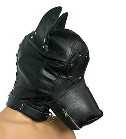 SM Leather Padded Hood Blindfold. Head Harness Mask Gag. BDSM Bondage. Sex Toys For Couples Accessories