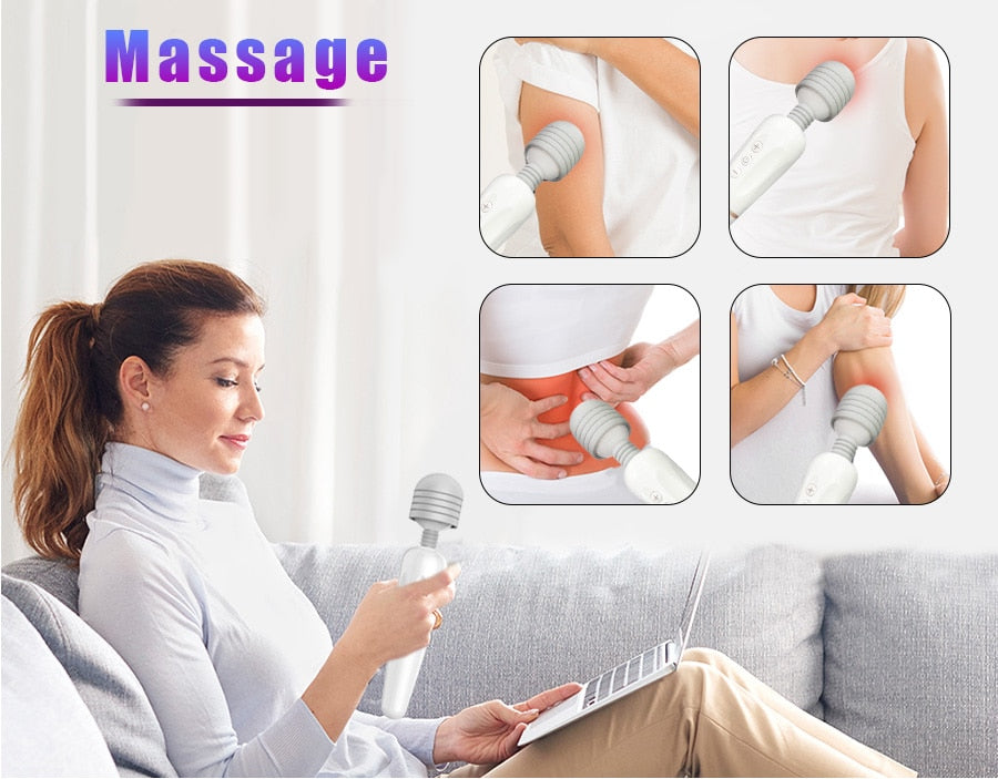 Powerful AV Magic Wand Body Massager, USB Charge G-Spot Vibrator for Women. Adult Vibrator Sex Toys for Women. Female Sex Products.