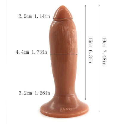 FAAK New Double Layer Silicone Butt Plug Soft Sucker Anal Dildo Male Masturbator Sex Toys Shop for Women Anus Vagina Stimulation