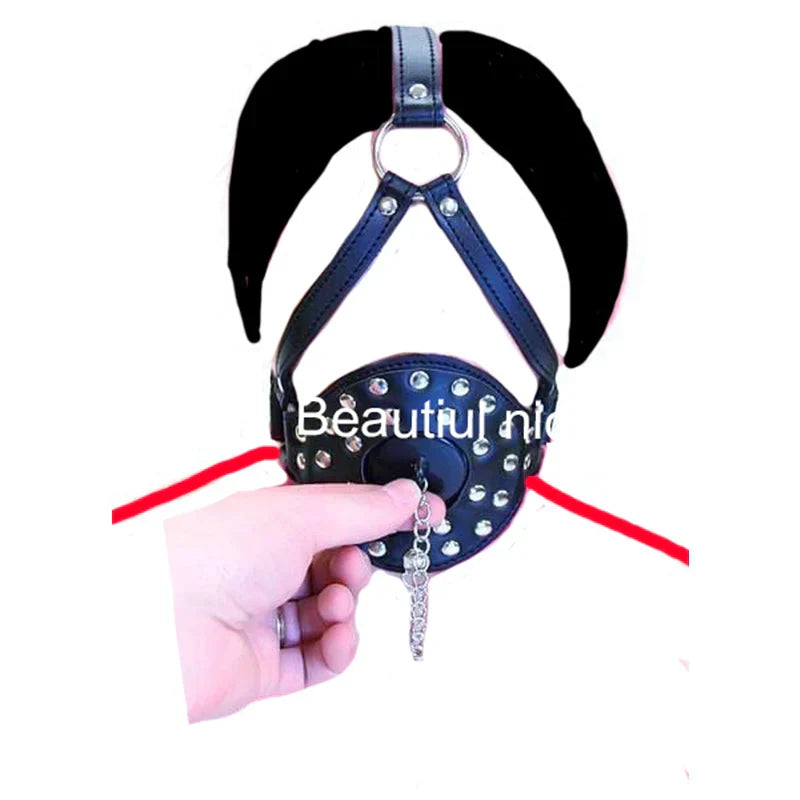 Ring/Spider/Ball Gag BDSM Leather Cover Mouth Mask Bondage. Muzzle Blindfold Restraints. SM Sex Toys For Couples
