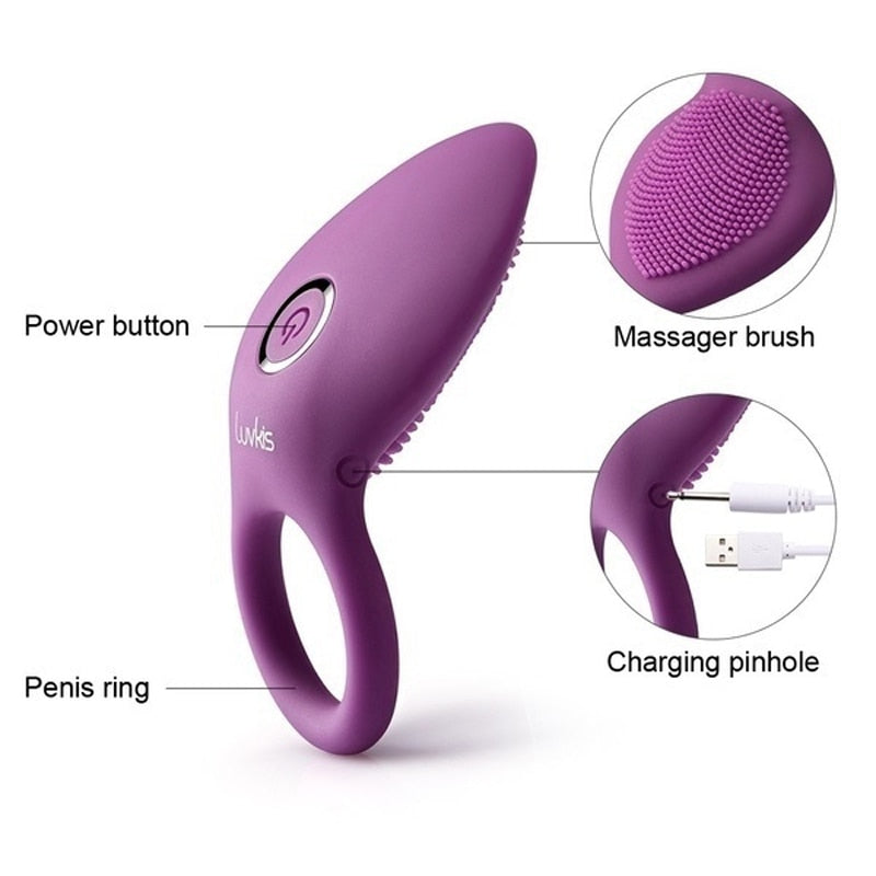 Penis Ring Vibrating Clitoris Stimulator G Spot Sex Toys for Couples Vibro Delay Lick Vagina Orgasm Lock Fine Sleeve Vibrator