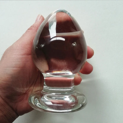 65mm Diameter Smooth Glass Anal Plug G Spot Stimulator Anal Expander Vagina Ball Anus Dilator Sex Toys for Women Glass Butt Plug