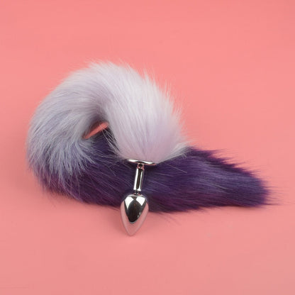 Metal with Gradient Color Fox Anal Plug Tail Flirting Anal Anal Plug Dilatation Ass Plug G-Spot Massage Masturbation Gay Sex Toys