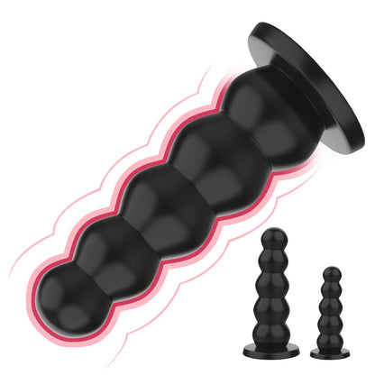 IKOKY Liquid Silicone 5 Beads Big Dildos Anal Plugs Strong Suction Cup Female Male Masturbator Butt Plug Sex Toys for Women Men
