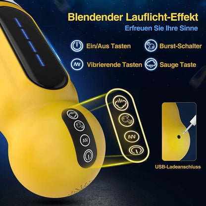 Automatic Male Masturbator with 10 Powerful Vibrations, Soft Pocket Pussy Sex Toy, Realistic Vagina, Blowjob, Oral Adult Toy