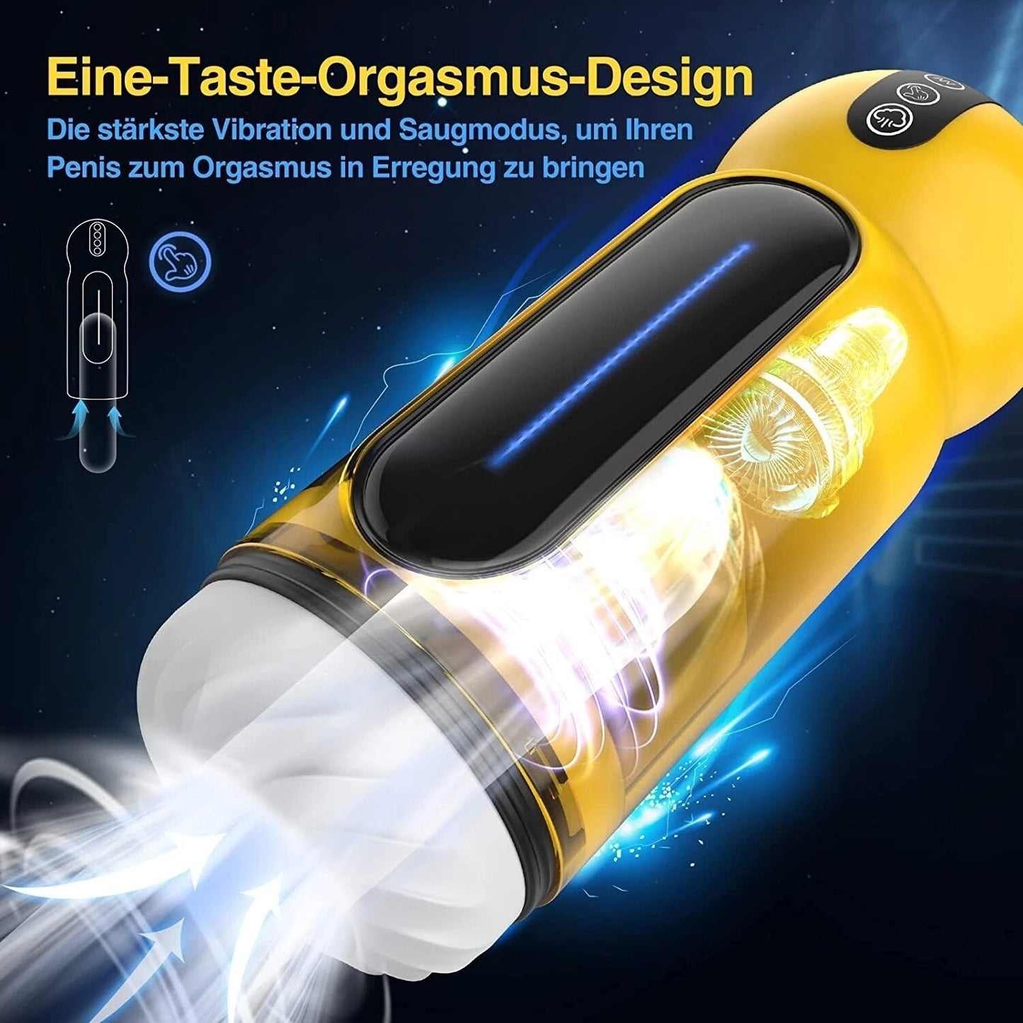 Automatic Male Masturbator with 10 Powerful Vibrations, Soft Pocket Pussy Sex Toy, Realistic Vagina, Blowjob, Oral Adult Toy