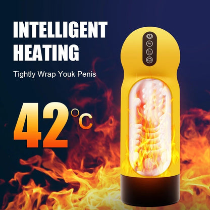 Automatic Male Masturbator with 10 Powerful Vibrations, Soft Pocket Pussy Sex Toy, Realistic Vagina, Blowjob, Oral Adult Toy