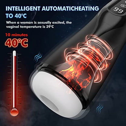 Automatic Male Masturbators 9 Suction and Vibration, Heating, Realistic Pussy Vaginas, Adult Male Sex Toys for Men 18+
