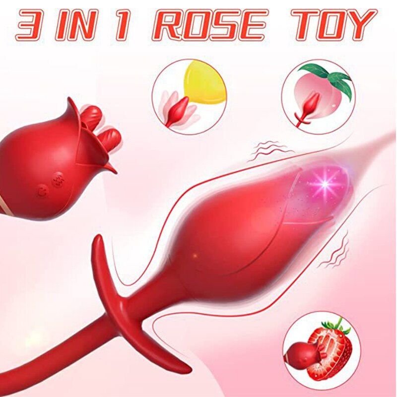 Rose Licking Vibrator, Women's Nipple Sucking Penis, G-Spot Clitoris Masturbation, Female Sex Toy
