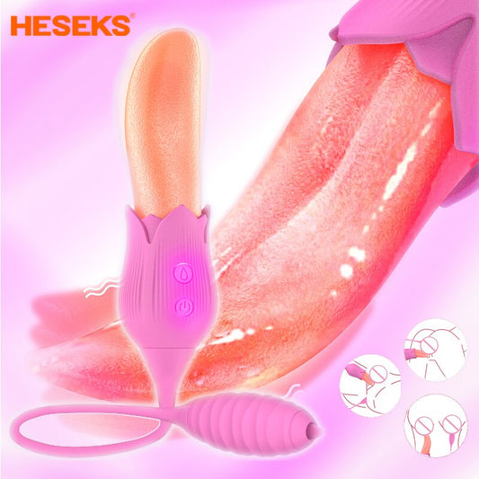 Realistic Licking Vibrator, Vibrating Egg, G-Spot Clitoris Vaginal Nipple Stimulator, Female Masturbator