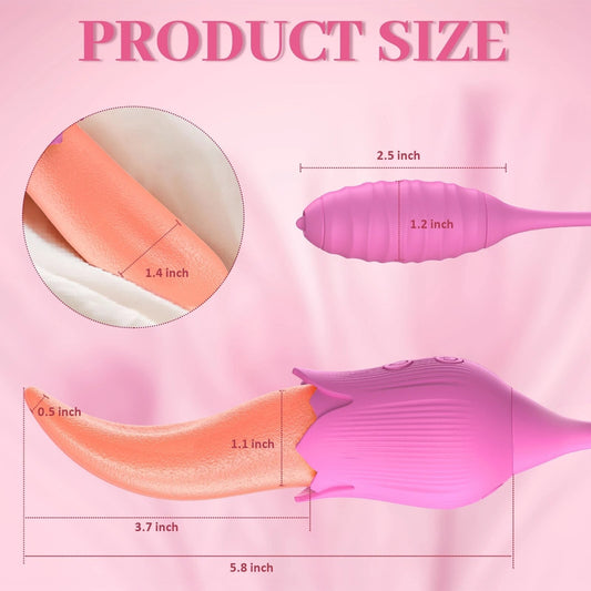 Realistic Licking Vibrator, Vibrating Egg, G-Spot Clitoris Vaginal Nipple Stimulator, Female Masturbator