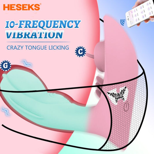 Wearable APP Licking Vibrator for Women G-Spot Vaginal Anal Nipple Clitoris Stimulator Adult Sex Toy 18+