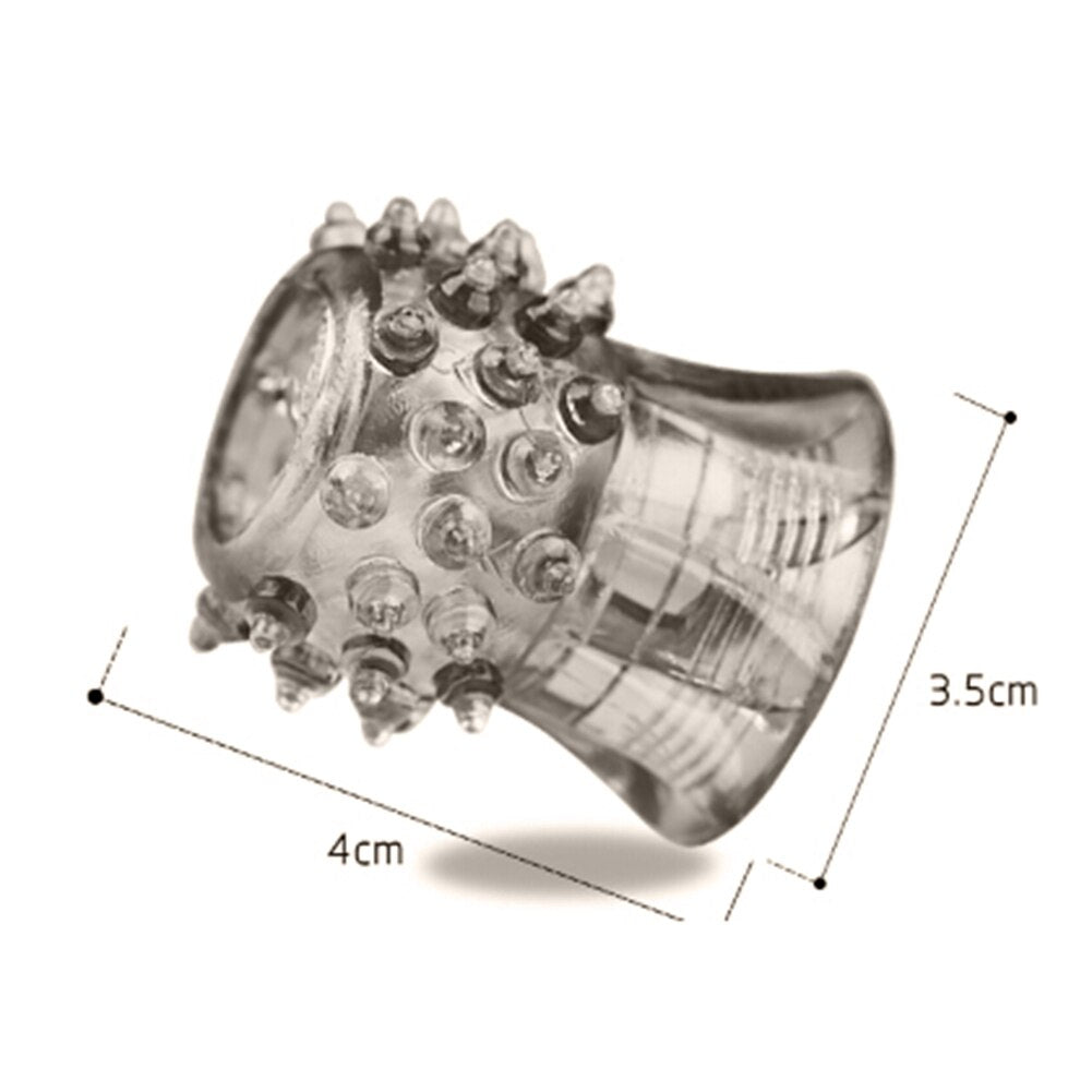 Dropshipping Men's Soft TPE Spiked Cock Ring Extender Penis Sleeve Delay Time Adult Sex Product