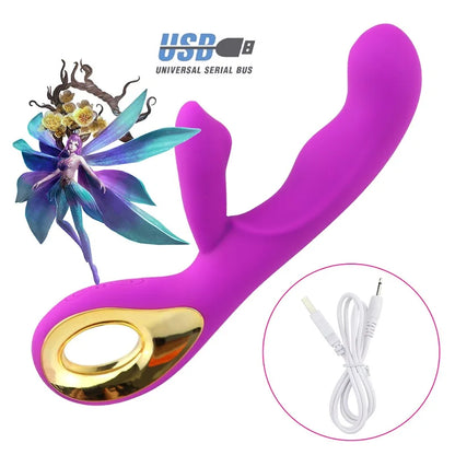 G Spot Rabbit Dildo Vibrator Orgasm Adult Toys USB Charging Powerful Masturbation Sex Toy for Women Waterproof Adult Sex Product
