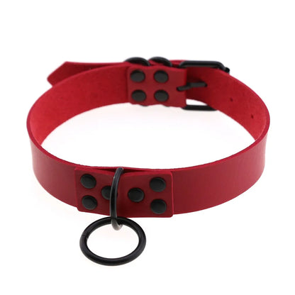 BDSM Punk Black Metal Tassel Red Choker Necklace Sexy Spiked Neck Strap Clavicle Collar Men Necklaces Halloween Women