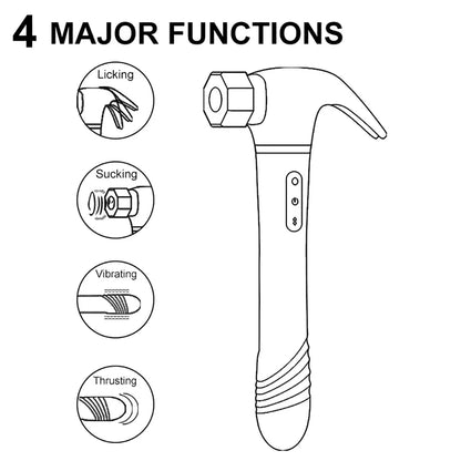 Hammer Vibrator Multifunctional Sex Machine G-Spot Stimulation Telescopic Dildo Vaginal Massage Clit Sucking Female Masturbator
