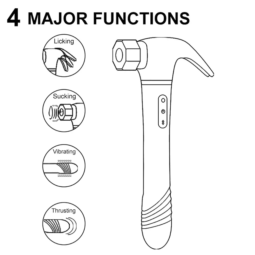 Hammer Vibrator Multifunctional Sex Machine G-Spot Stimulation Telescopic Dildo Vaginal Massage Clit Sucking Female Masturbator