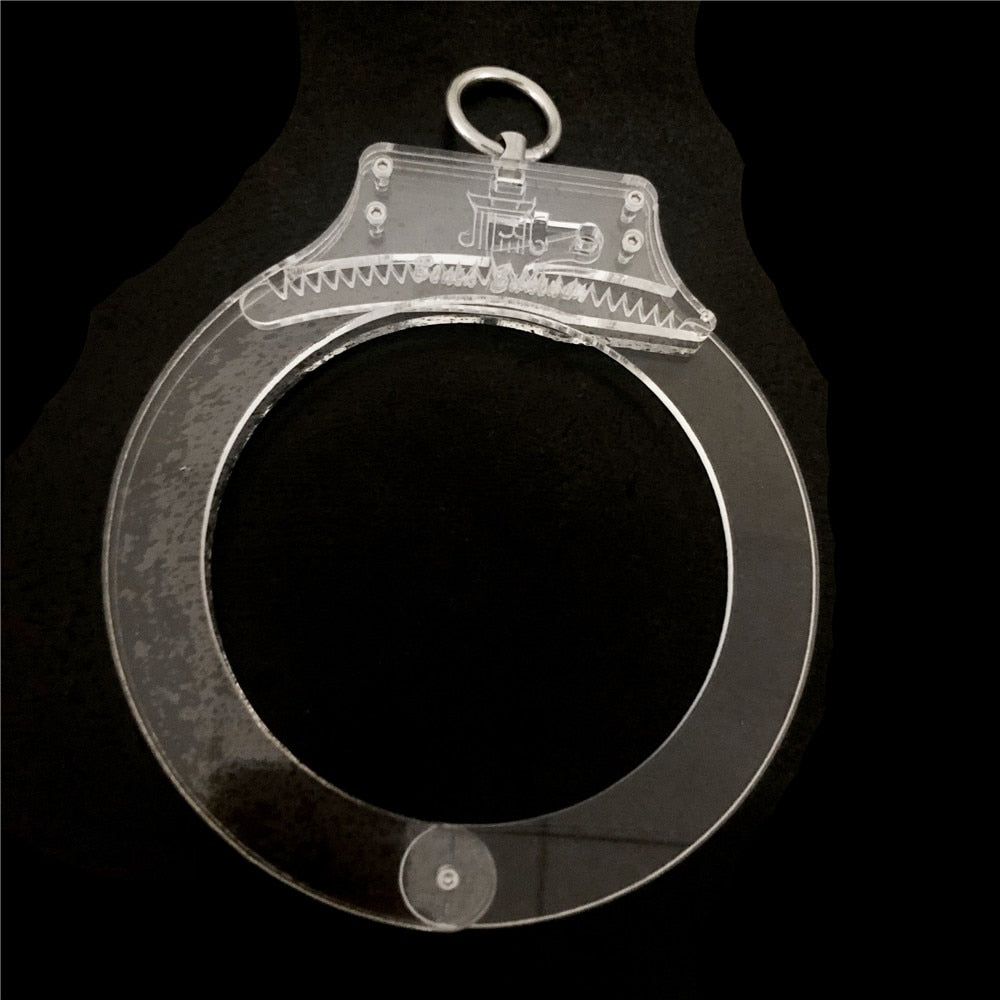 Latest Clear Crystal Adjustable Restraint Necklet Collar with Metal Ring Restraint Adult Bondage Bdsm Sex Toy for Male Female