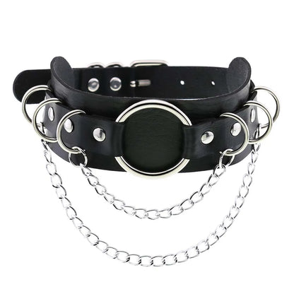 BDSM Different Style Fashion Punk Men Torques Necklace Gothic PU Leather Choker Collar Necklace Women Body Chain