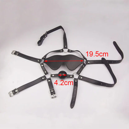 Ring/Spider/Ball Gag BDSM Leather Cover Mouth Mask Bondage. Muzzle Blindfold Restraints. SM Sex Toys For Couples