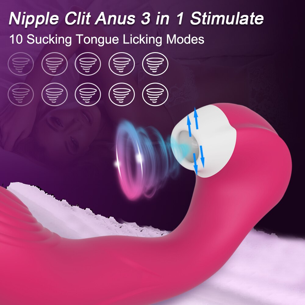 Burningus 3-in-1 Clitoral, Vaginal Sucking, and Licking Vibrator, Female G-Spot Vibrating Clitoris Stimulator Sex Toys for Couples, Adults