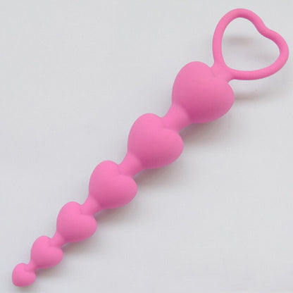 Heart Beads Soft Anal Plug Anus Toys Big Balls Silicone G-Spot Stimulating Butt Plugs Adult Sex Couple Sexy