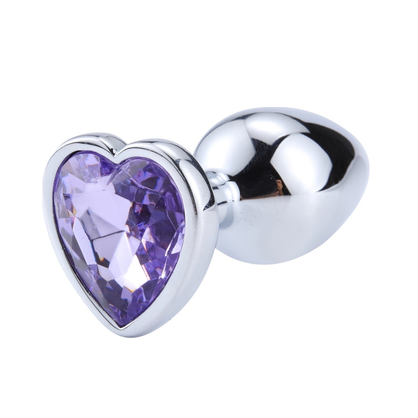 Heart Shaped Metal Anal Plug Sex Toys Stainless Smooth Steel Butt Plug Tail Crystal Jewelry Trainer for Women/Men Anal Dildo