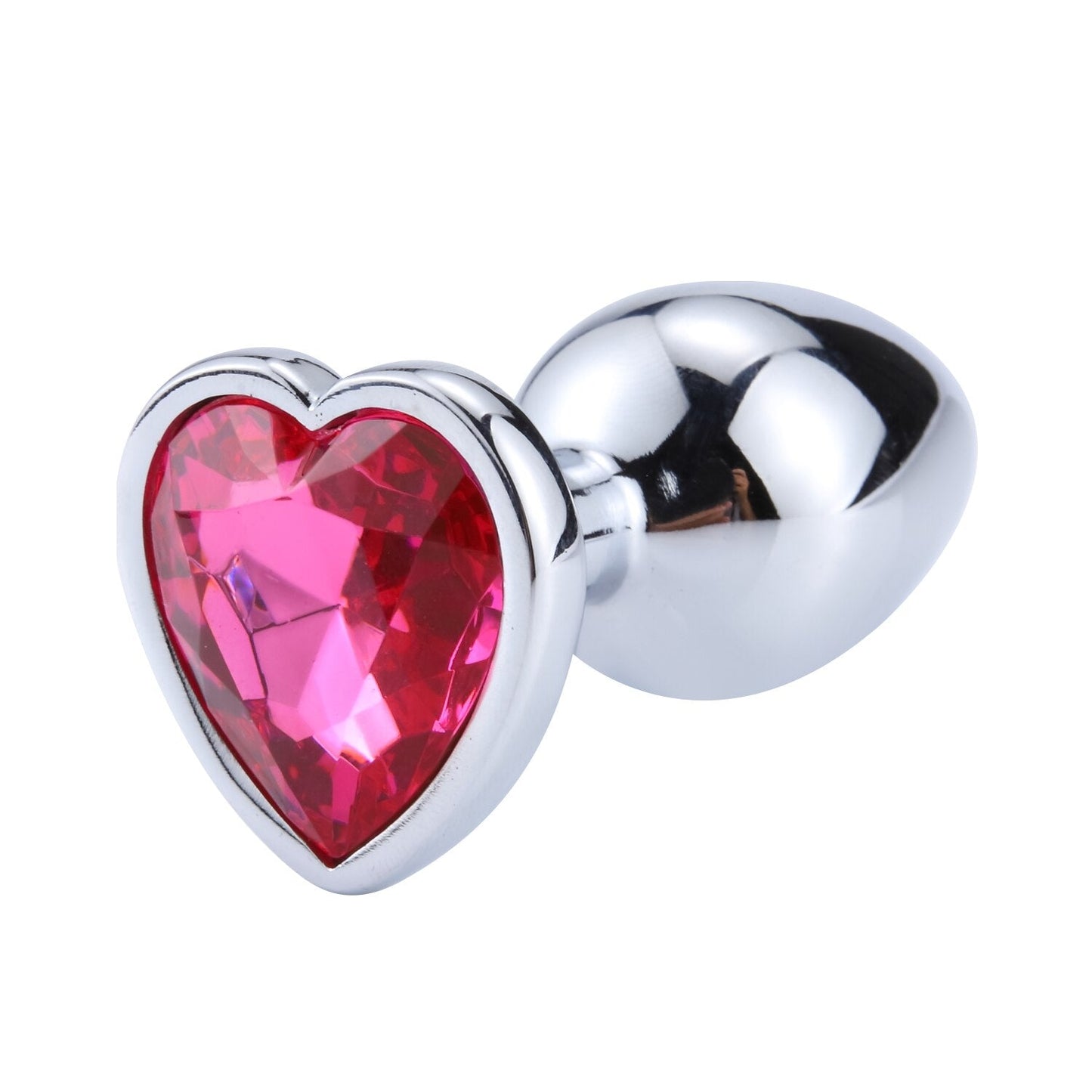 Heart Shaped Metal Anal Plug Sex Toys Stainless Smooth Steel Butt Plug Tail Crystal Jewelry Trainer for Women/Men Anal Dildo