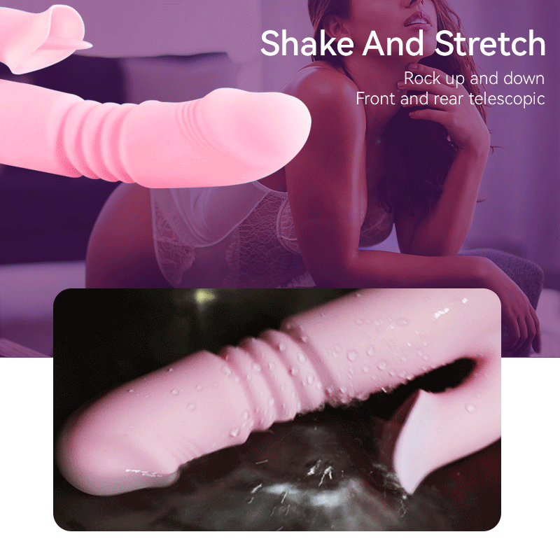 Powerful Heating Telescopic Vibrator for Women, Tongue Licking Sex Toys, Soft Silicone Clitoral Massage Stick, Female Masturbators