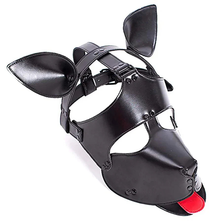 SM Leather Padded Hood Blindfold. Head Harness Mask Gag. BDSM Bondage. Sex Toys For Couples Accessories