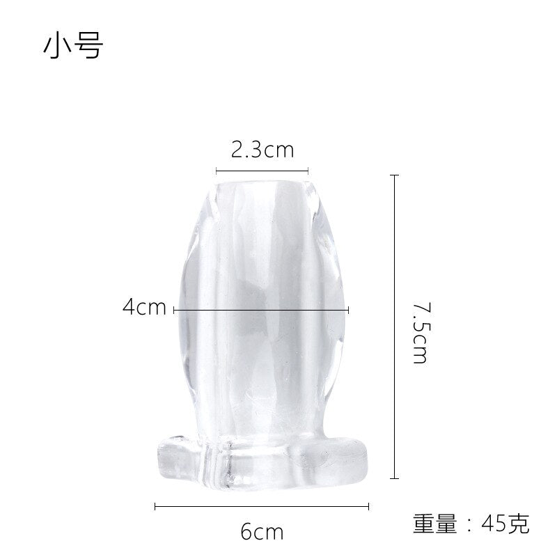 Hollow Anal Plug, Anal Extender, Dilator, Butt Plug, Peep Vagina and Anal Enema Sex Toys for Men, Gay Sex Products