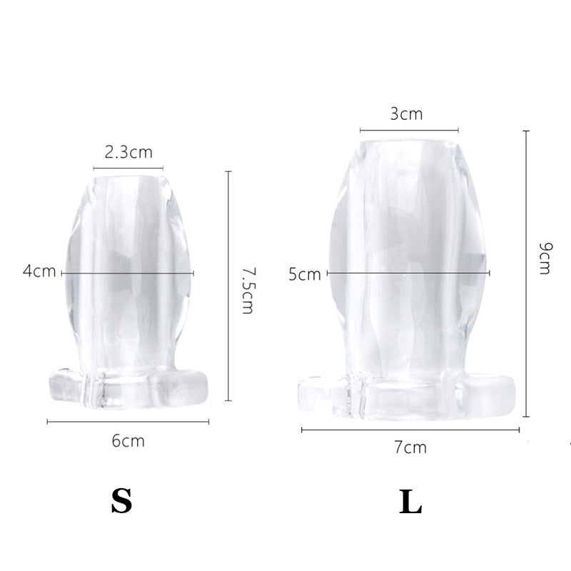 Hollow Anal Plug, Anal Extender, Dilator, Butt Plug, Peep Vagina and Anal Enema Sex Toys for Men, Gay Sex Products