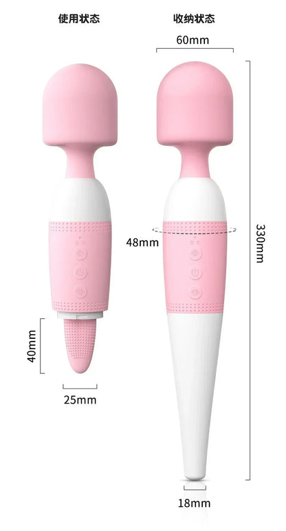 Huge Head Vibrator for Female Masturbation Orgasm AV Tongue Magic Wand Massager Nipple Clitoris Stimulator Sex Toys for Women 18