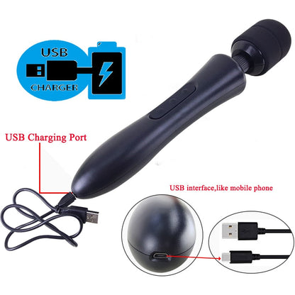 Huge Magic Wand Vibrators for Women. USB Rechargeable Big AV Stick Female G-Spot Massager Clitoris Stimulator Adult Sex Toys for Women.
