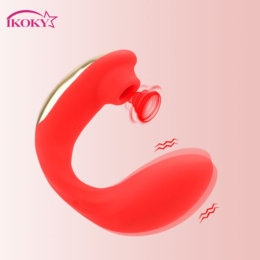 IKOKY Dildo Vagina Sucking Vibrators Sex Toys for Women USB Charging Case Free Bend Clitoris Stimulator Nipple Sucker