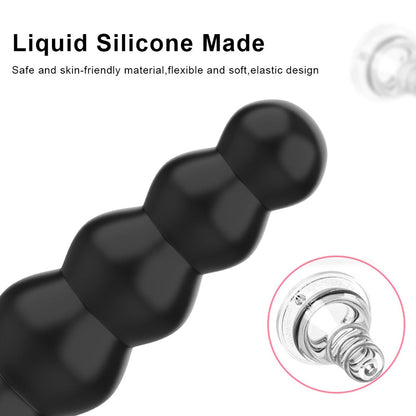 IKOKY Liquid Silicone 5 Beads Big Dildos Anal Plugs Strong Suction Cup Female Male Masturbator Butt Plug Sex Toys for Women Men