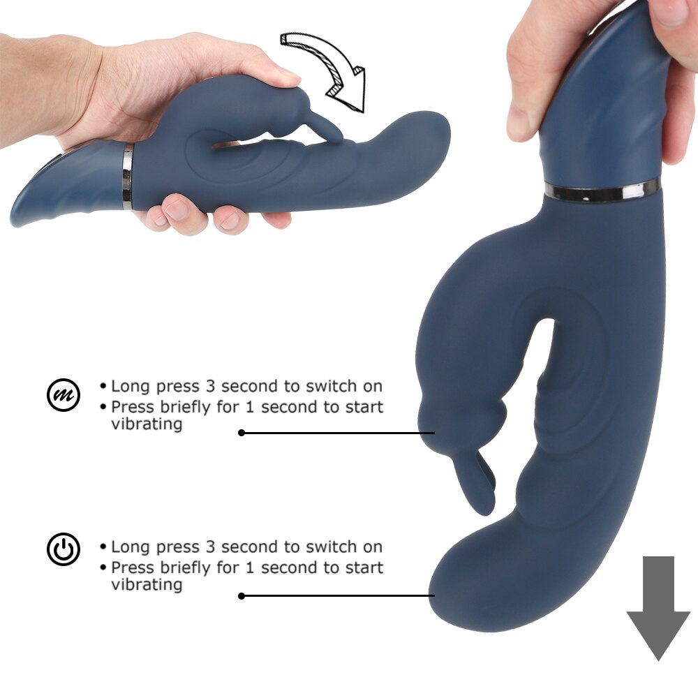 IKOKY Rabbit Vibrator G-Spot Dildo Vibrator for Women, 10 Vibration Modes. Waterproof Bunny Vibrator, Clitoral Vibrator, Sex Toys