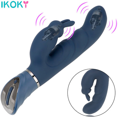 IKOKY Rabbit Vibrator G-Spot Dildo Vibrator for Women, 10 Vibration Modes. Waterproof Bunny Vibrator, Clitoral Vibrator, Sex Toys