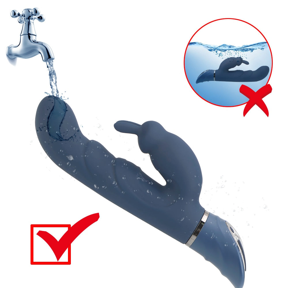IKOKY Rabbit Vibrator G-Spot Dildo Vibrator for Women, 10 Vibration Modes. Waterproof Bunny Vibrator, Clitoral Vibrator, Sex Toys