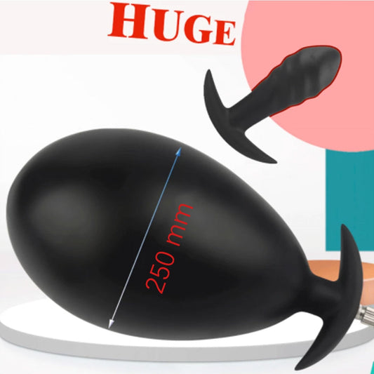 Inflatable 250mm Super Large Silicone Anus Dilator Anal Plug Dildo Pump Women Sex Toys Butt Vagina Stimulate Prostate Massage 18+