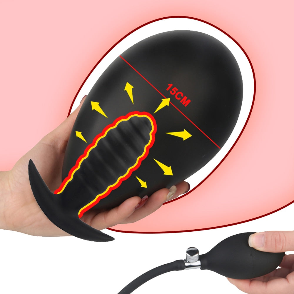 Inflatable Pump Anal Plug Silicone Super Big Butt Plug Dildo Prostate Massager Anus Extender Dilator Sex Toys for Women