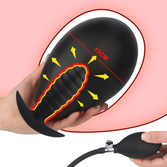 Inflatable Pump Anal Plug Silicone Super Big Butt Plug Dildo Prostate Massager Anus Extender Dilator Sex Toys for Women