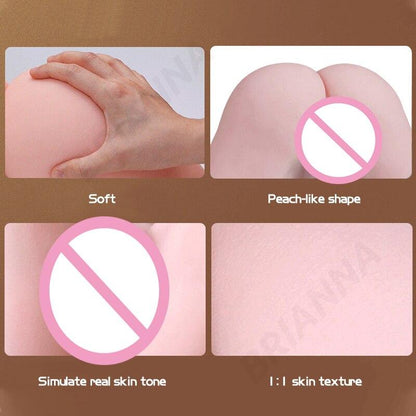 Japan Erotic Actress Artificial 2KG Sexy Big Ass Real Vagina Anal Dual Channel Anal Sex Pussy Sex Toys for Men Masturbators