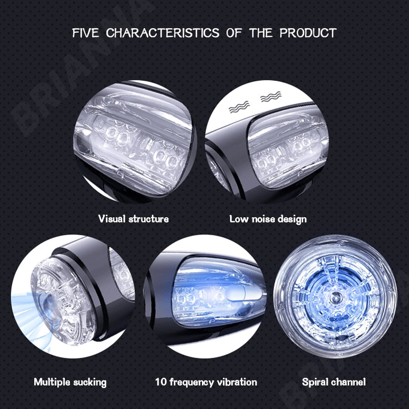 Japanese Male Masturbator 18-Channel Vaginal Suction Male Vibrator Ejaculation Exerciser Masturbation Cup Sex Toy for Men Masturbators