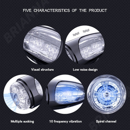 Japanese Male Masturbator 18-Channel Vaginal Suction Male Vibrator Ejaculation Exerciser Masturbation Cup Sex Toy for Men Masturbators