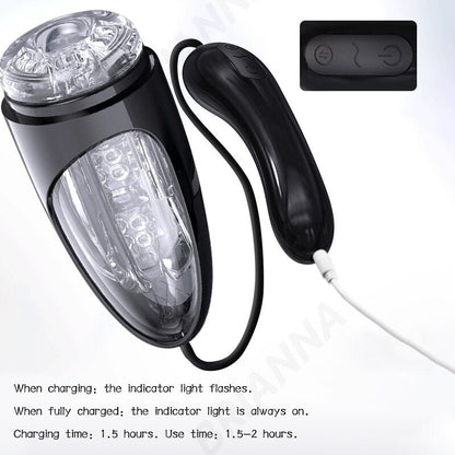 Japanese Male Masturbator 18-Channel Vaginal Suction Male Vibrator Ejaculation Exerciser Masturbation Cup Sex Toy for Men Masturbators