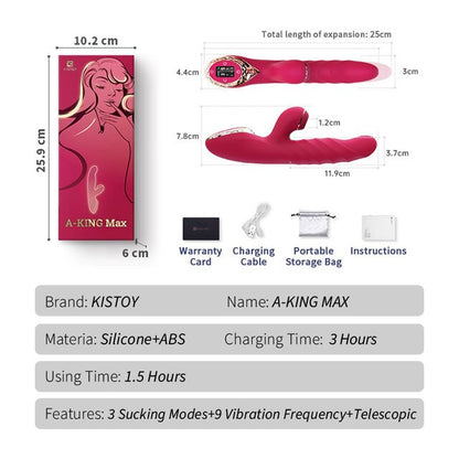 KISTOY A-King Series Powerful Vibrating Function Realistic Clitoris G Spot Stimulator Heating Dildo Sex Toy for Women