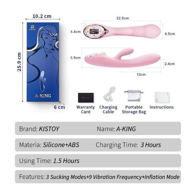KISTOY A-King Series Powerful Vibrating Function Realistic Clitoris G Spot Stimulator Heating Dildo Sex Toy for Women