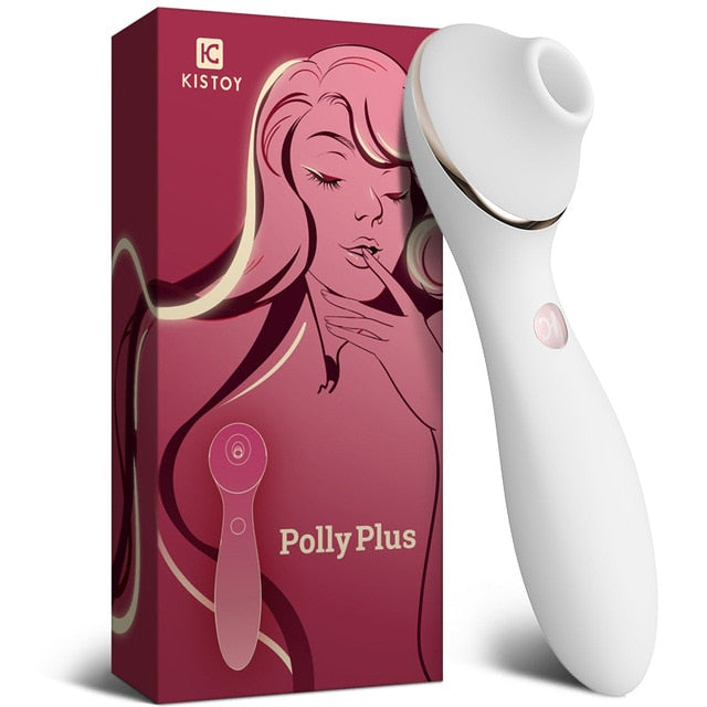 KISTOY Polly Plus 2-in-1 Warmer Vibrator Clitoris Sucking G-spot Stimulator Vibrating Dildo Sex Toys for Women